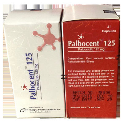 কেনা Incepta、Beacon、DIL、Tlph、Everest、Pfizer Palbociclib PD-0332991 Palbocent 125mg*21 ট্যাবলেট স্তন ক্যান্সারের জন্য স্টেজ 1 2 3 online manufacture